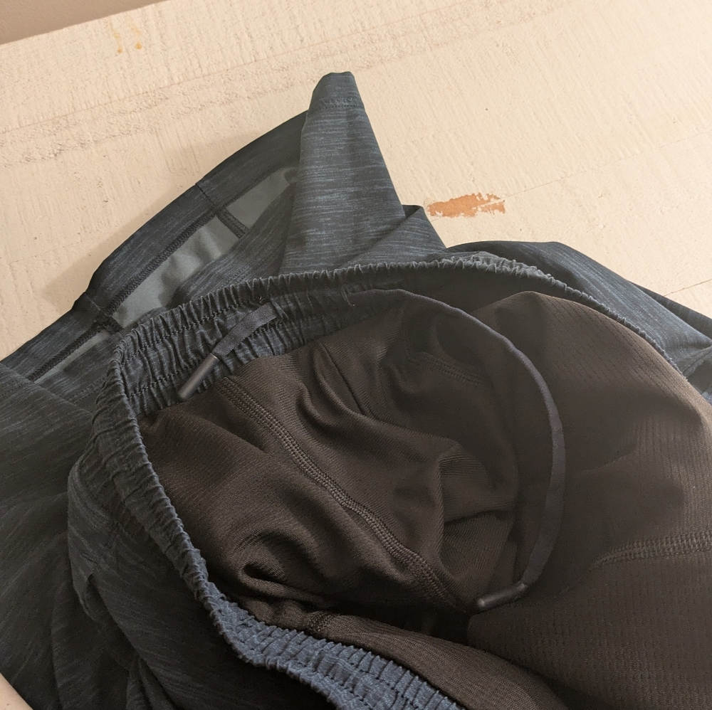 Lululemon Mens Shorts Size Large Blue Pace Breaker 9" Lined Sweat Drawstring‎